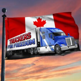 Freedom Convoy 2022 Grommet Flag, Truckers For Freedom, Canadian Trucker, Mandate Freedom QNN707GF