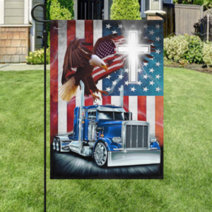 Personalized Truck Christian Cross. American Eagle Flag THN3711FCT