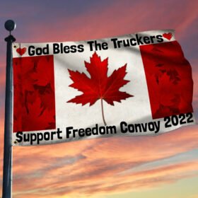 Freedom Convoy 2022 Grommet Flag God Bless The Truckers LHA2062GF