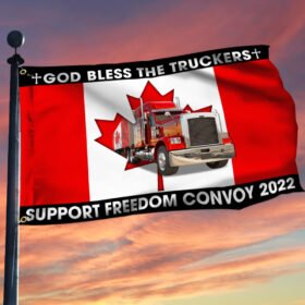 Freedom Convoy 2022 Canada Flag, Truckers For Freedom, Canadian Trucker, Mandate Freedom, Support Trucker Grommet Flag THN3751GFv1