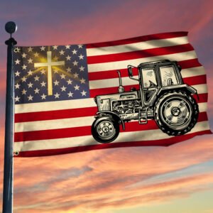 Tractor Flag God Blessed Farm Tractor Grommet Flag TRL1820GF