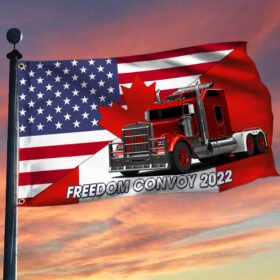 Freedom Convoy Flag Freedom Convoy 2022 Canadian Trucker Mandate Freedom American Canadian Grommet Flag TRL1816GF