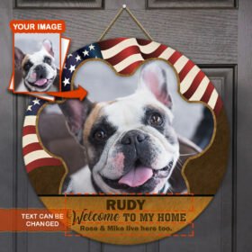 Personalized Dog Image Wooden Sign Welcome To My Home BNL189WDCT