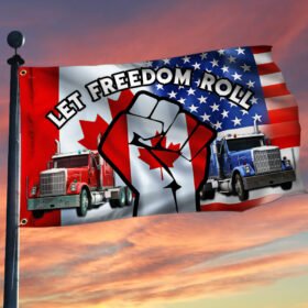 Canada Freedom Convoy 2022 Grommet Flag Let Freedom Roll DBD3299GF