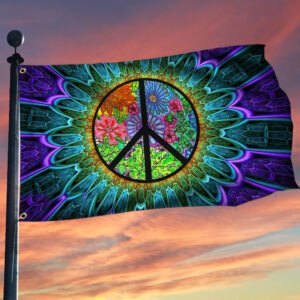 Love Peace Freedom Hippie Grommet Flag QNK163GF