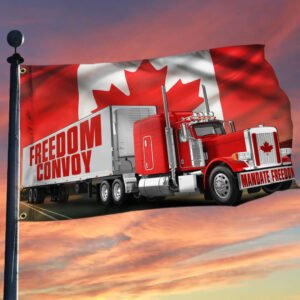 Freedom Convoy 2022 Flag, Truckers For Freedom, Canadian Trucker, Mandate Freedom Grommet Flag THB3757GFv1