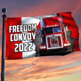 Freedom Convoy 2022 Grommet Flag, Support The Truckers, I Support Freedom Convoy DBD3292GF