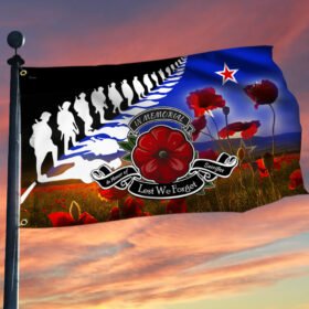 New Zealand Anzac Day Remembrance Grommet Flag Lest We Forget DBD3361GF