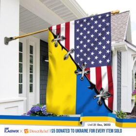 Stand With Ukraine American Flag THH3849F