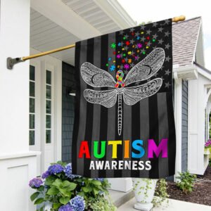 Autism Awareness Flag Dragonfly Autism American Flag TRL1954F
