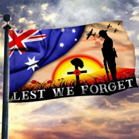 Anzac Day. Lest We Forget Grommet Flag Pray Peace NTB566GF