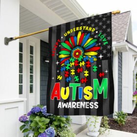 Autism Awareness Flag Flower Autism American Flag TRL1953F