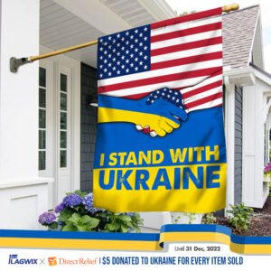 I Stand With Ukraine American Flag THN3864F
