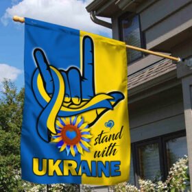 Stand With Ukraine Flag ILY Hand Sign DDH3449F
