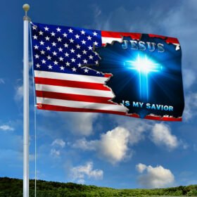 Jesus Is My Savior Grommet Flag QNN84GFv1
