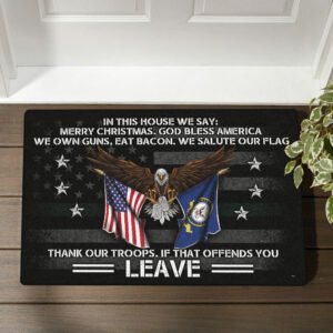 Patriotic U.S. Navy Doormat In This House We Salute Our Flag DDH2932DMv5