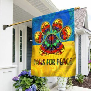 Ukraine Peace Flag, Paws For Peace, Hippie Dog, Support Ukraine QNK1091F
