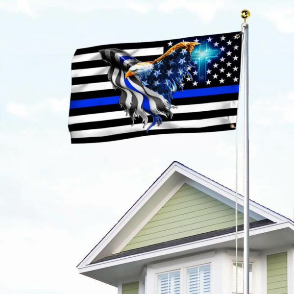 The Thin Blue Line. Police. Law Enforcement American Eagle Flag ...