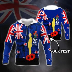 Personalized Zip Hoodie Custom Text New Zealand Veteran Anzac Day Lest We Forget LHA2077ZHCT