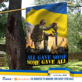 Ukraine Veteran Flag All Gave Some Some Gave All Stand With Ukraine LHA2157F