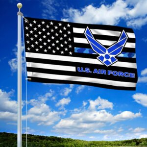 American Flag Air Force Emblem And Rank Insignia Grommet Flag NNT477GF