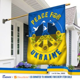 Peace Sign With Sunflower Ukraine Flag Stand With Ukraine Peace For Ukraine MLH2298F