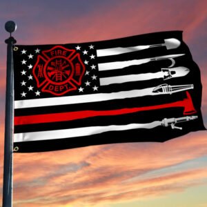 Firefighter Thin Red Line Grommet Flag QNK1107GF
