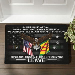 Patriotic Vietnam Veteran Doormat In This House We Salute Our Flag DDH2932DMv3