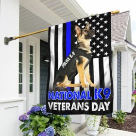 National K9 Veterans Day German Shepherd Flag QNN826Fv1
