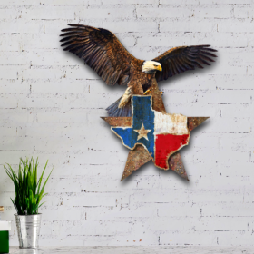 Texas  Eagle Hanging Metal Sign QNK751MS
