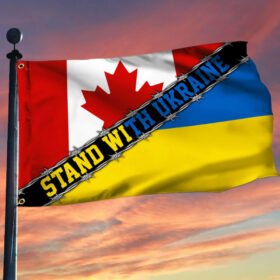 Stand With Ukraine, Canada Ukraine Grommet Flag THB3781GFv1