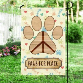 Paws For Peace Hippie Dog Flag QNK1090F
