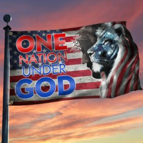 Lion King Jesus Christ Grommet Flag One Nation Under God DHP3371GF