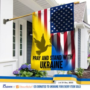 Pray And Stand With  Ukraine American Flag THN3797F