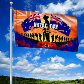 Anzac Day Veteran Grommet Flag Lest We Forget BNL556GF