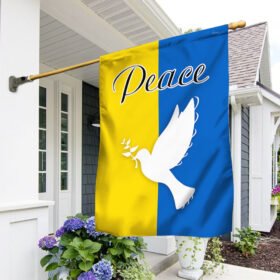 Ukraine Flag, I Stand With Ukraine, Peace For Ukraine, Sunflowers and White Dove TQN58F