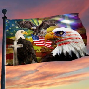Eagle Cross Patriotic American Grommet Flag DBD3366GF