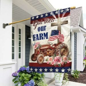 Tractor US  Flag God Bless Our Farm DBD3386F