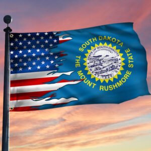 South Dakota And American Grommet Flag MLH1913GFv4