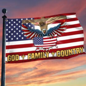 Patriotic Grommet Flag God Family Country DDH3340GF