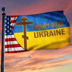 Ukrainian Grommet Flag Pray for Ukraine BNT533GF