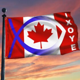 Ixoye Fish Flag Christian Canadian Grommet Flag TRL1860GF
