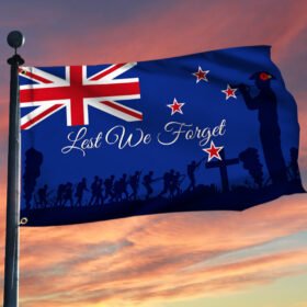 Veteran Flag Anzac Day Lest We Forget New Zealand Grommet Flag TRH1864GF
