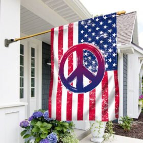 Hippie Flag Hippie Peace Sign American Flag TRV1841F
