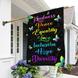 Human Rights Hippie Peace Flag Kindness  Peace Equality Love Inclusion Hope Diversity MLH2280F