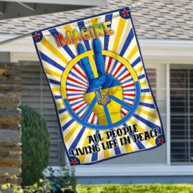 Ukraine Flag Stand With Ukraine Hippie Sign Imagine All People Living Life In Peace LHA2120F