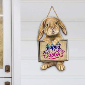 Happy Easter Bunny Wooden Door Sign QNK701WDv1