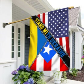 Stand With Ukraine America Puerto Rico Flag THB3799F