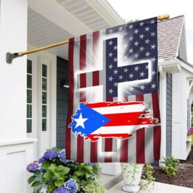 Puerto Rico Flag Puerto Rican Jesus Cross American Flag TRV1900Fv1