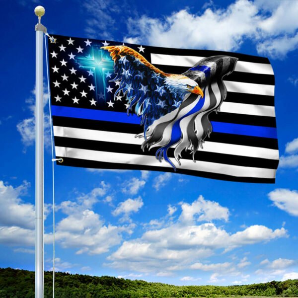 The Thin Blue Line. Police. Law Enforcement American Eagle Flag ...